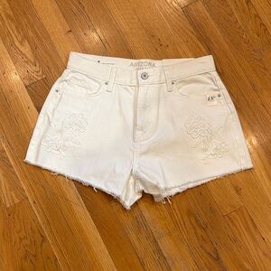 Arizona Jean Company Women's Cream Embroidered Jean Shorts